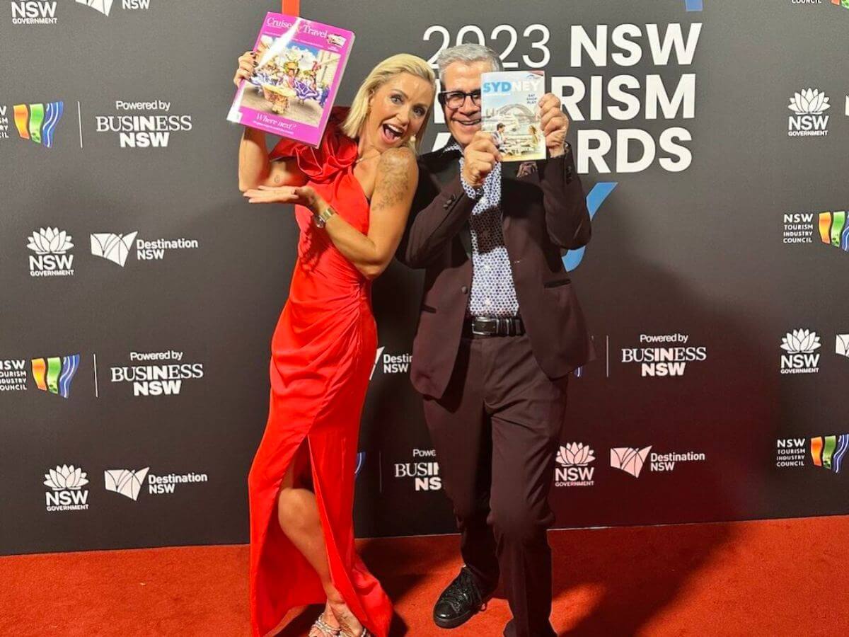 Rosie Jacobs and Peter Lynch with magazine