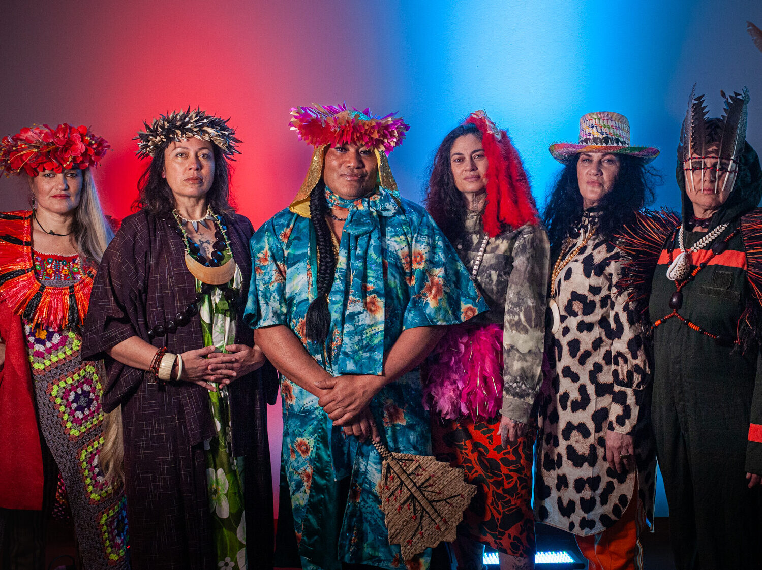 Several indigenous women from an exhibition called Pacific Sisters. Photo: Salvador Brown