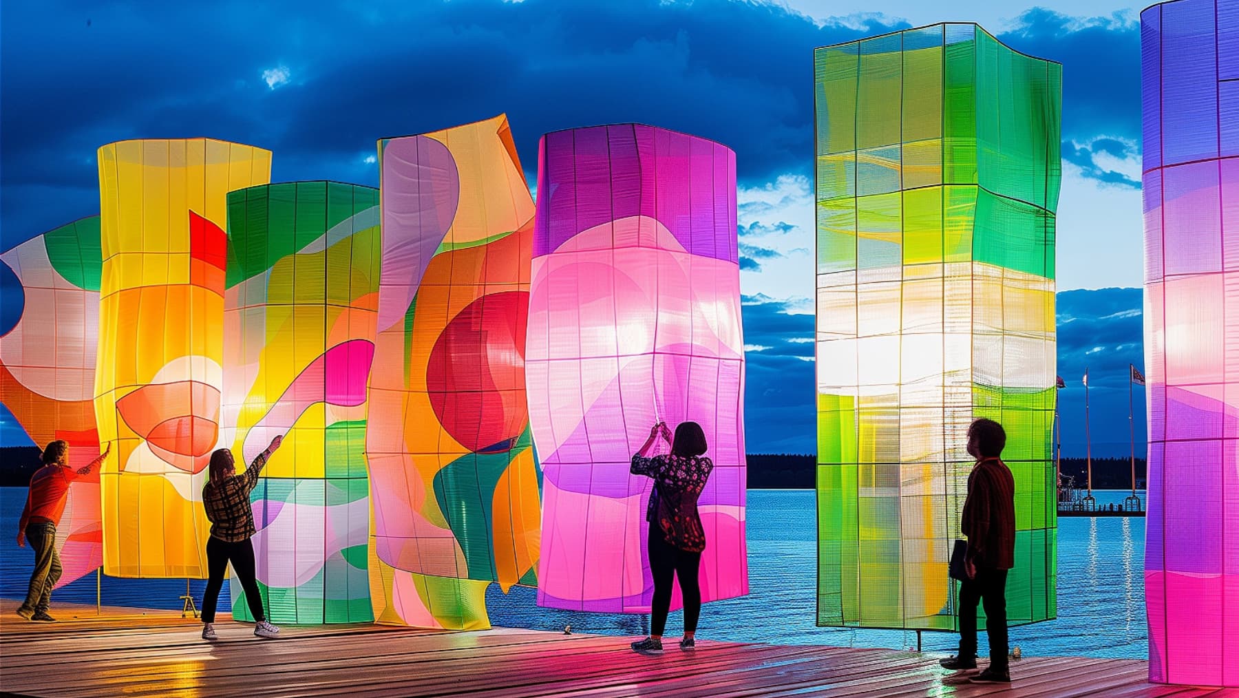 colorful illuminated art sydney