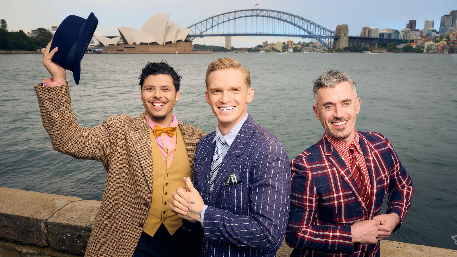 Cody Simpson leads Guys and Dolls with Jason Arrow and Bobby Fox. Image supplied