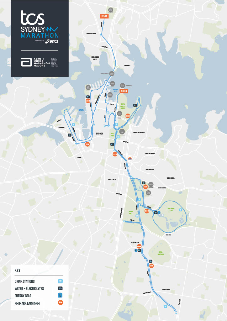 Sydney Marathon 2025 route map