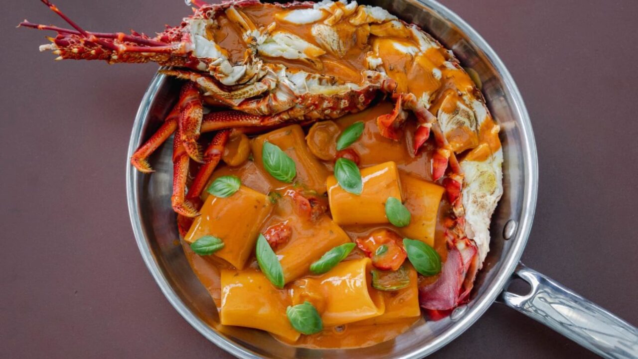 A lobster and pasta dish
