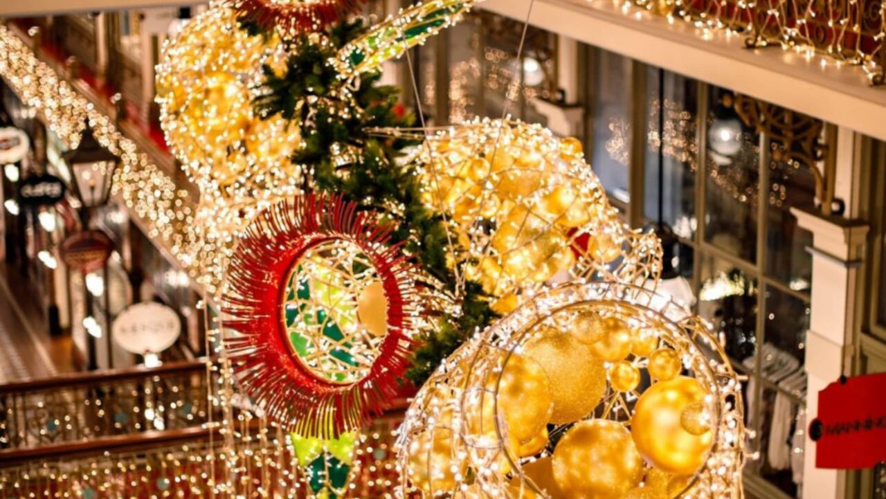 Christmas lights at The Strand Arcade