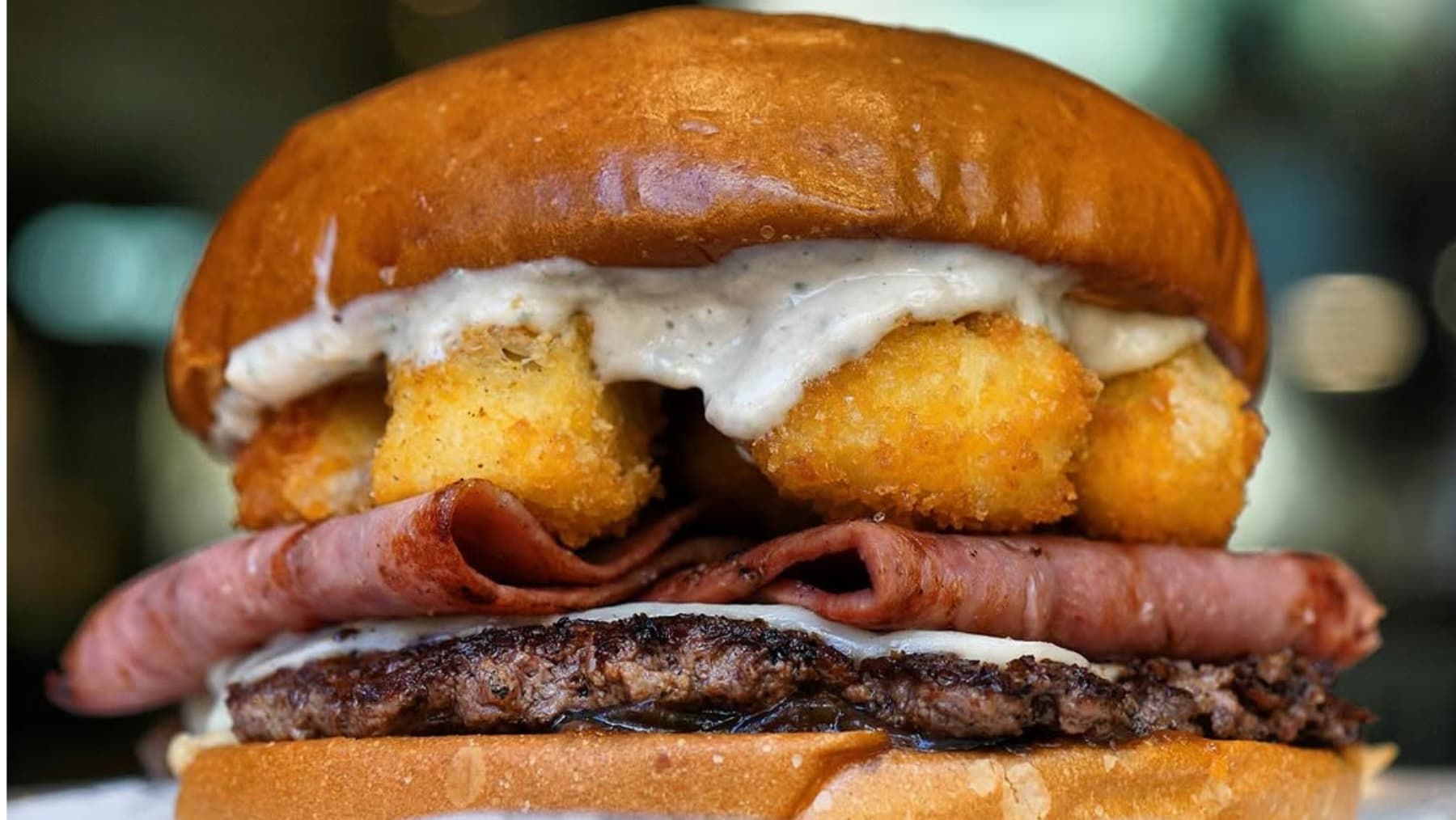 A massive Christmas burger from BL Burgers in Sydney