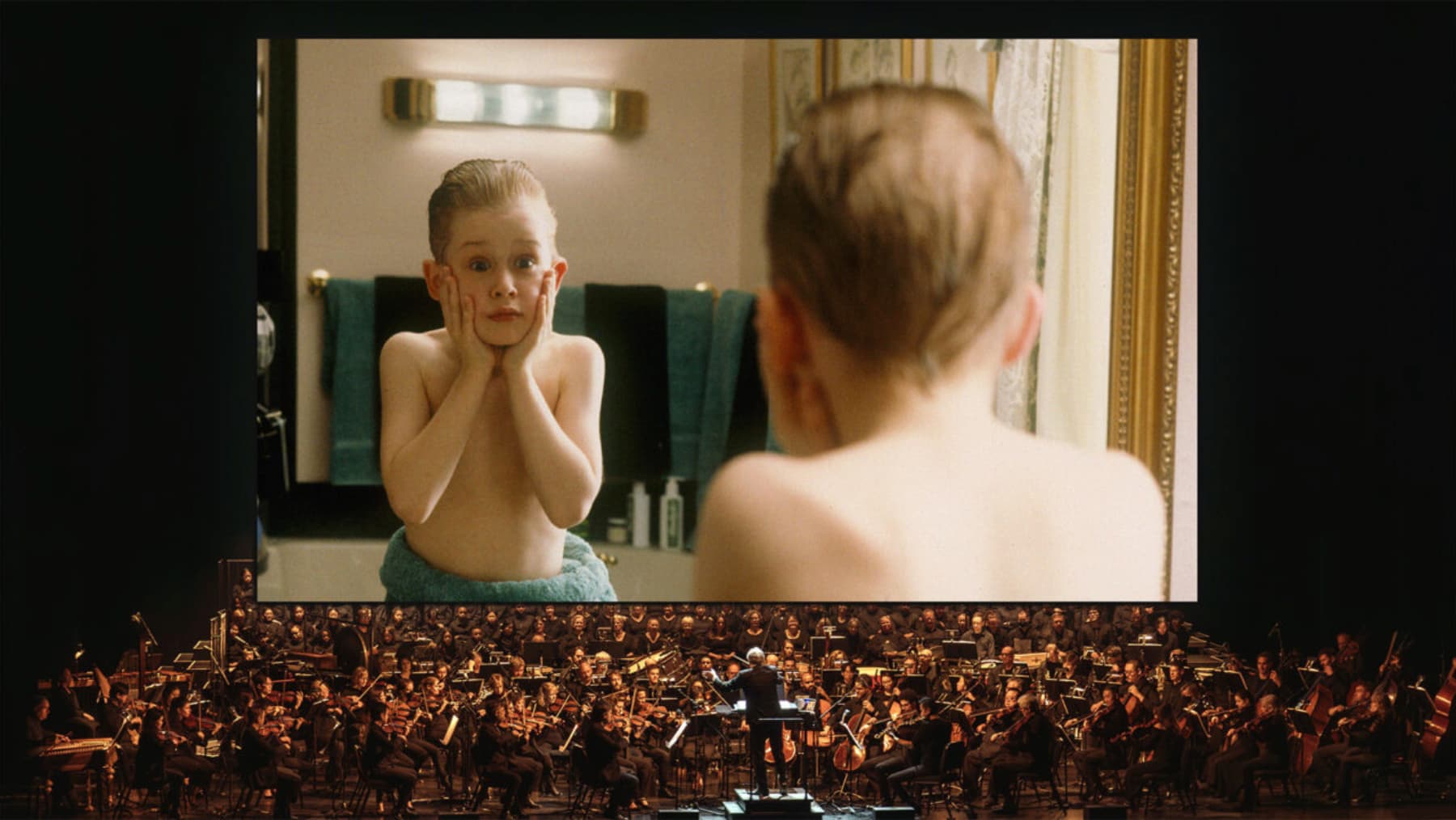 Home Alone being played with a full orchestra live in concert.