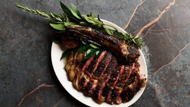 A wagyu ribeye steak