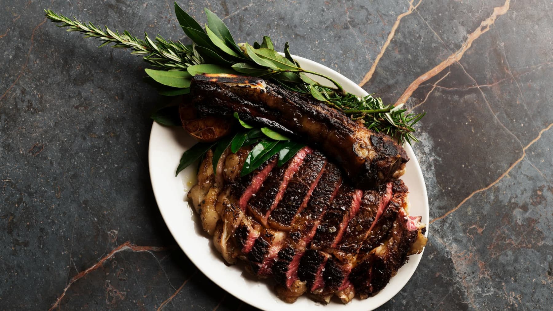 A wagyu ribeye steak