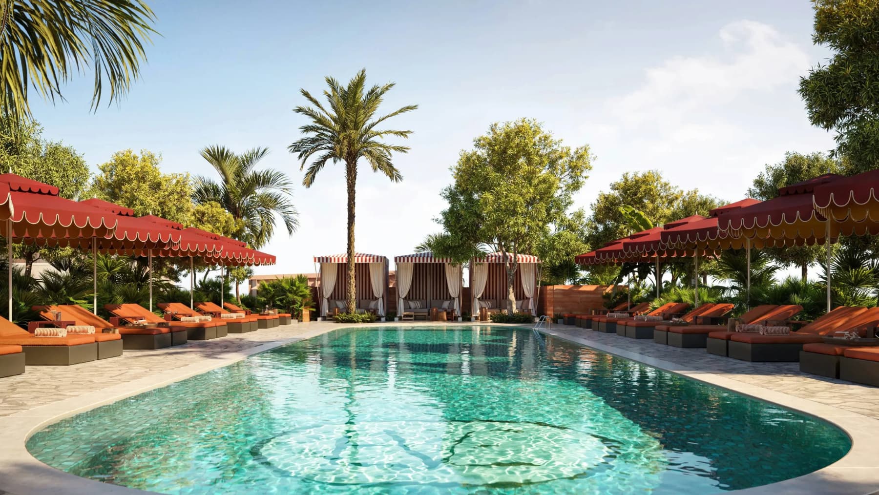 The rooftop pool at The Eve Hotel
