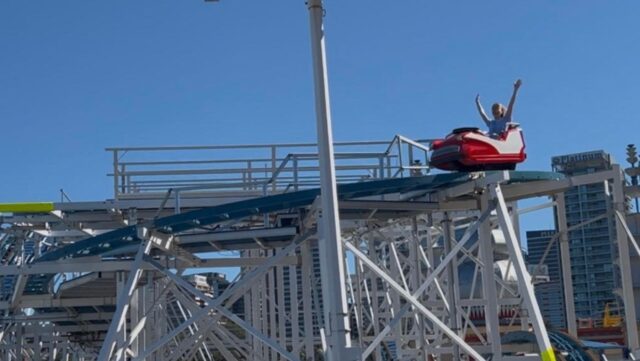 Isabelle on the wild mouse ride