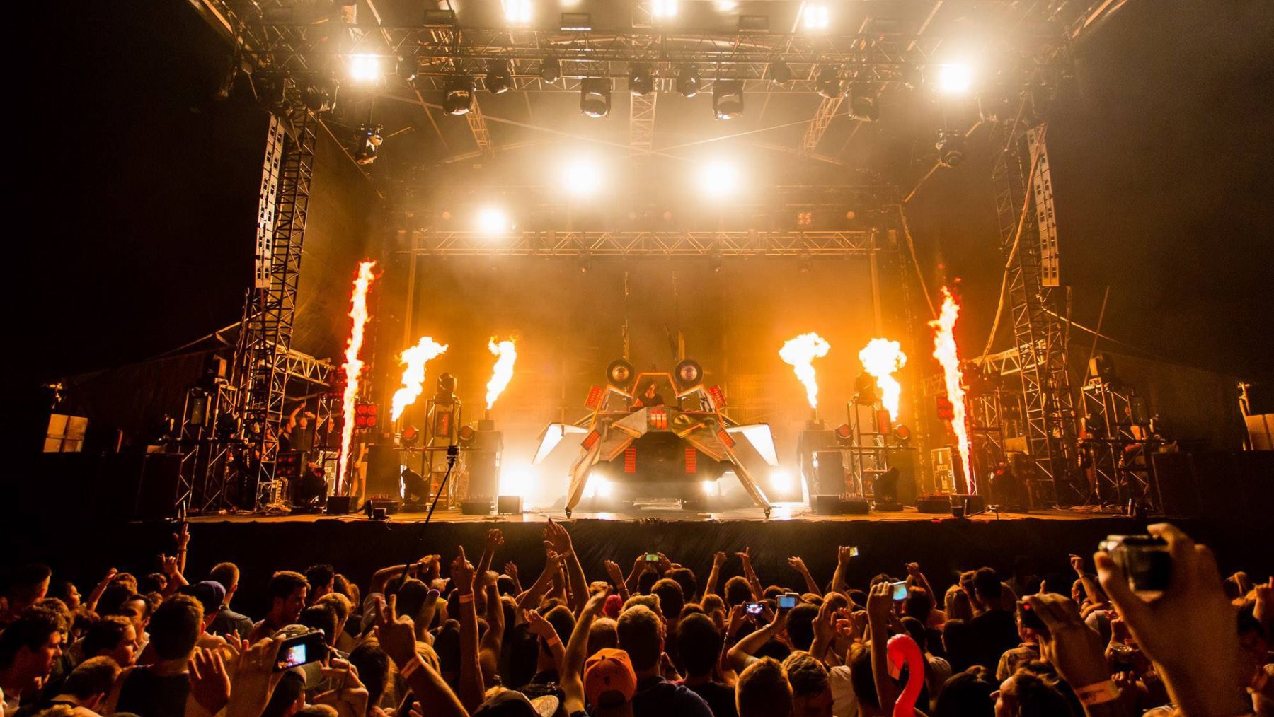 Skrillex performing at Bondi Beach NYE festival