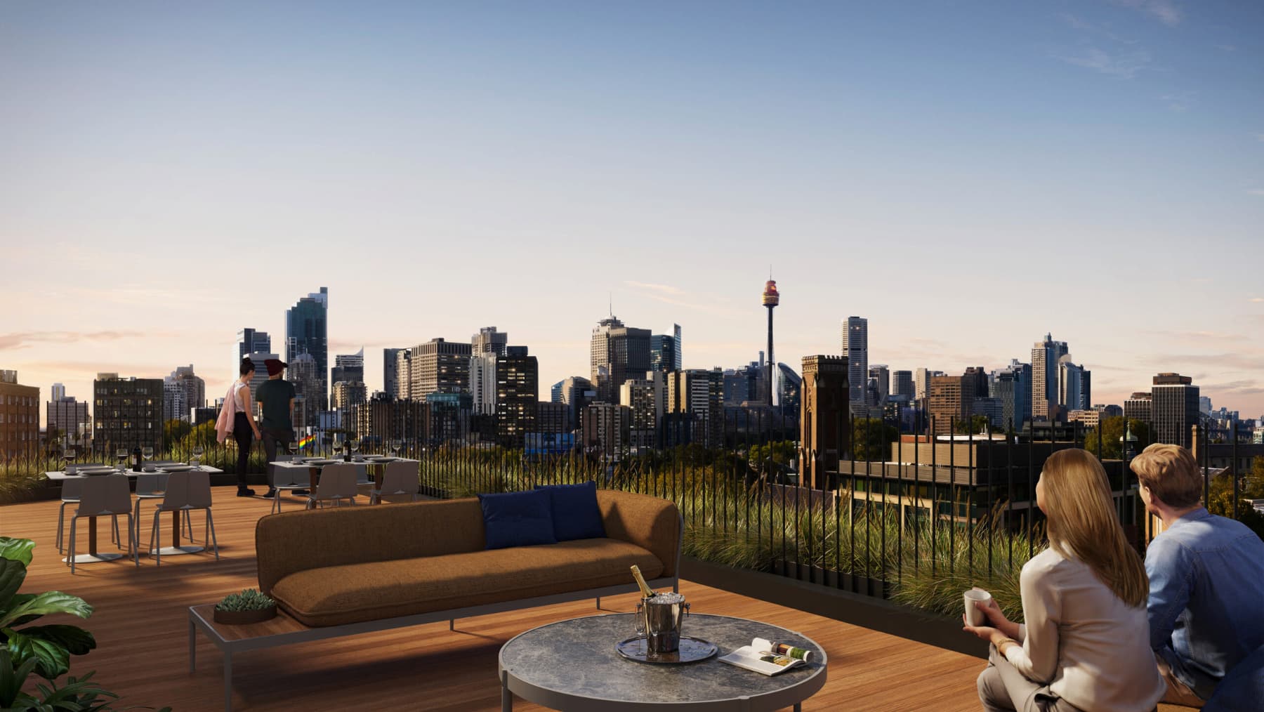 A rooftop of a hotel