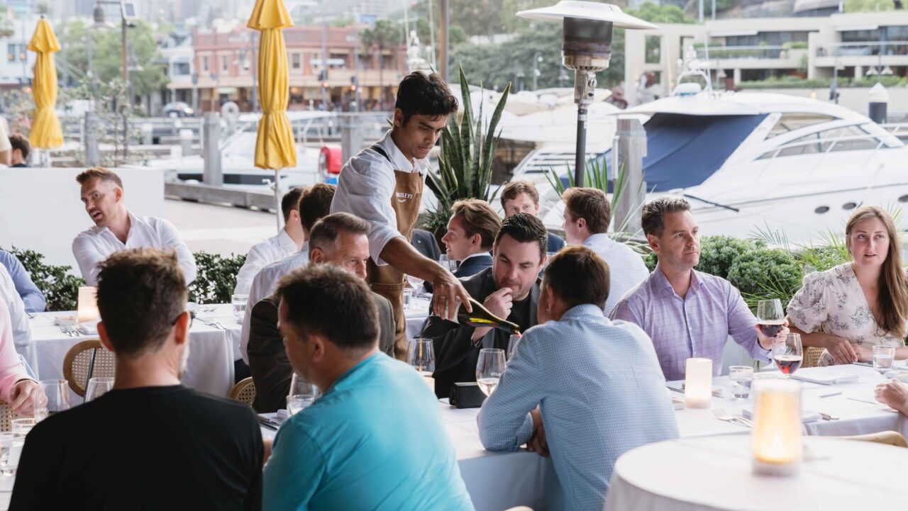 a lunch by the wharf at Kingsleys