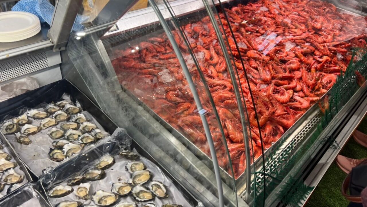 prawns and oysters