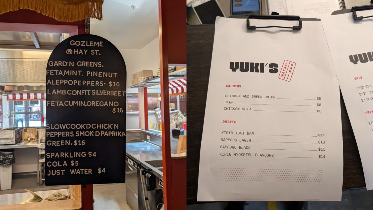 Menus at Hay St Market
