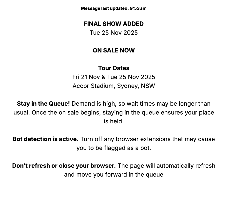 ACDC Sydney Date Added