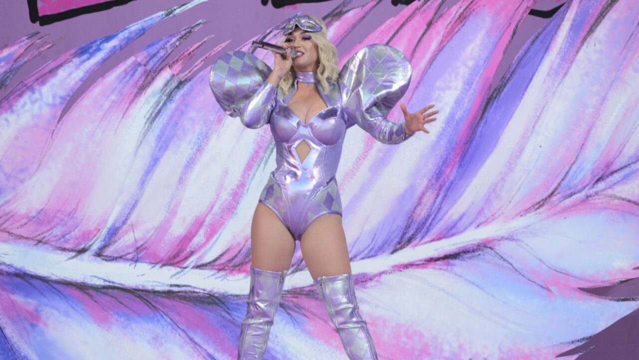 Katy Perry Sydney: the singer pictured on stage in Louisiana, performing her Lifetimes Tour which arrives in Sydney today.