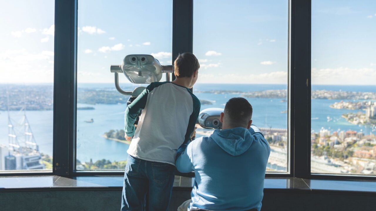 Father and son at Sydney Tower Eye