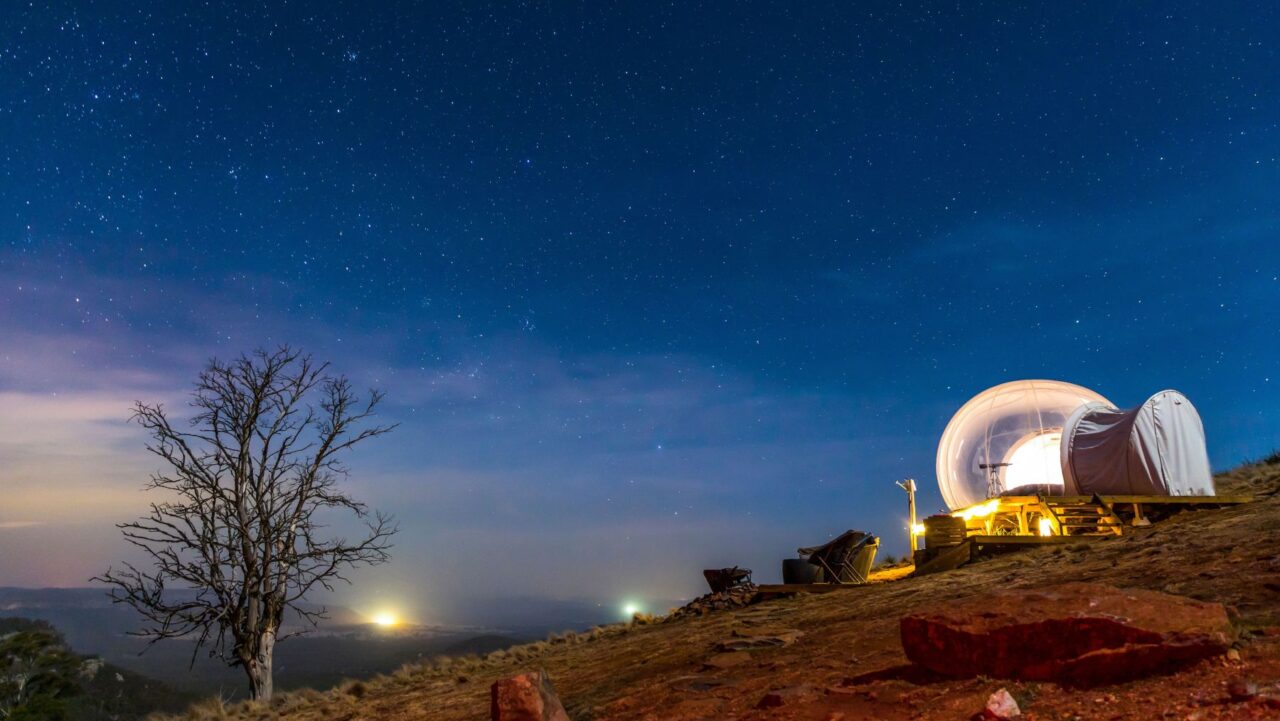 Bubbletent Australia stargazing