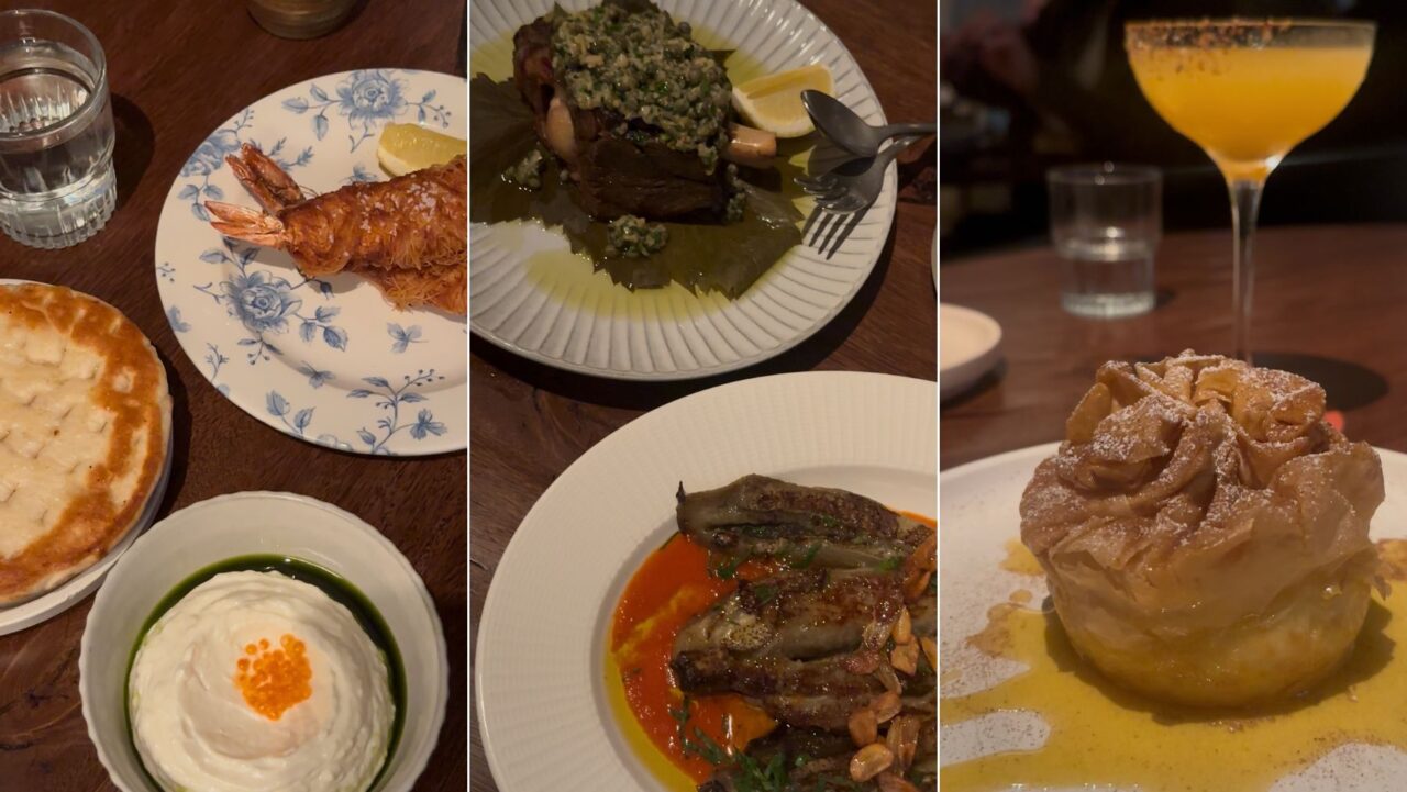 Entrees, main and dessert at Etheus Bondi Beach