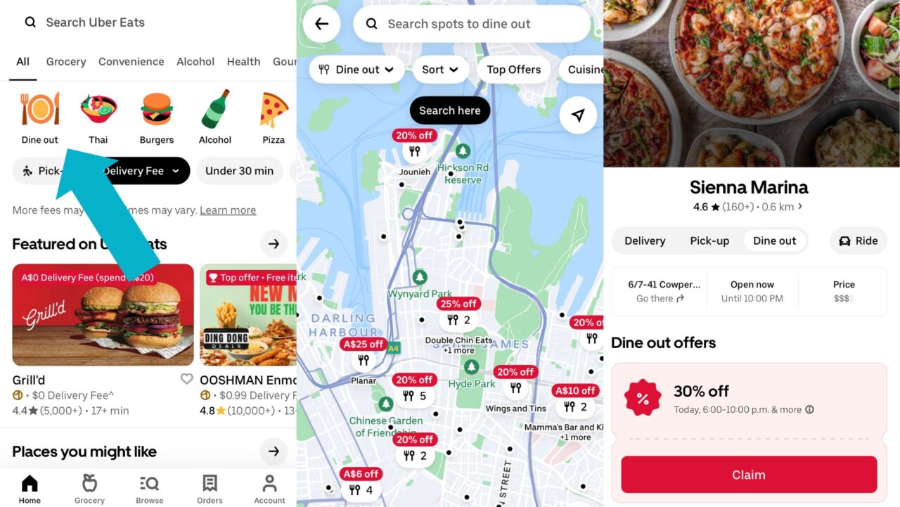 how to use uber dine out
