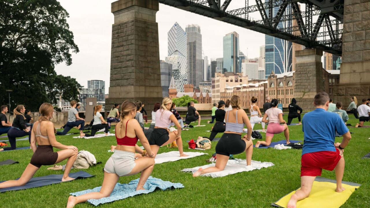 Yoga under the Harbour Bridge