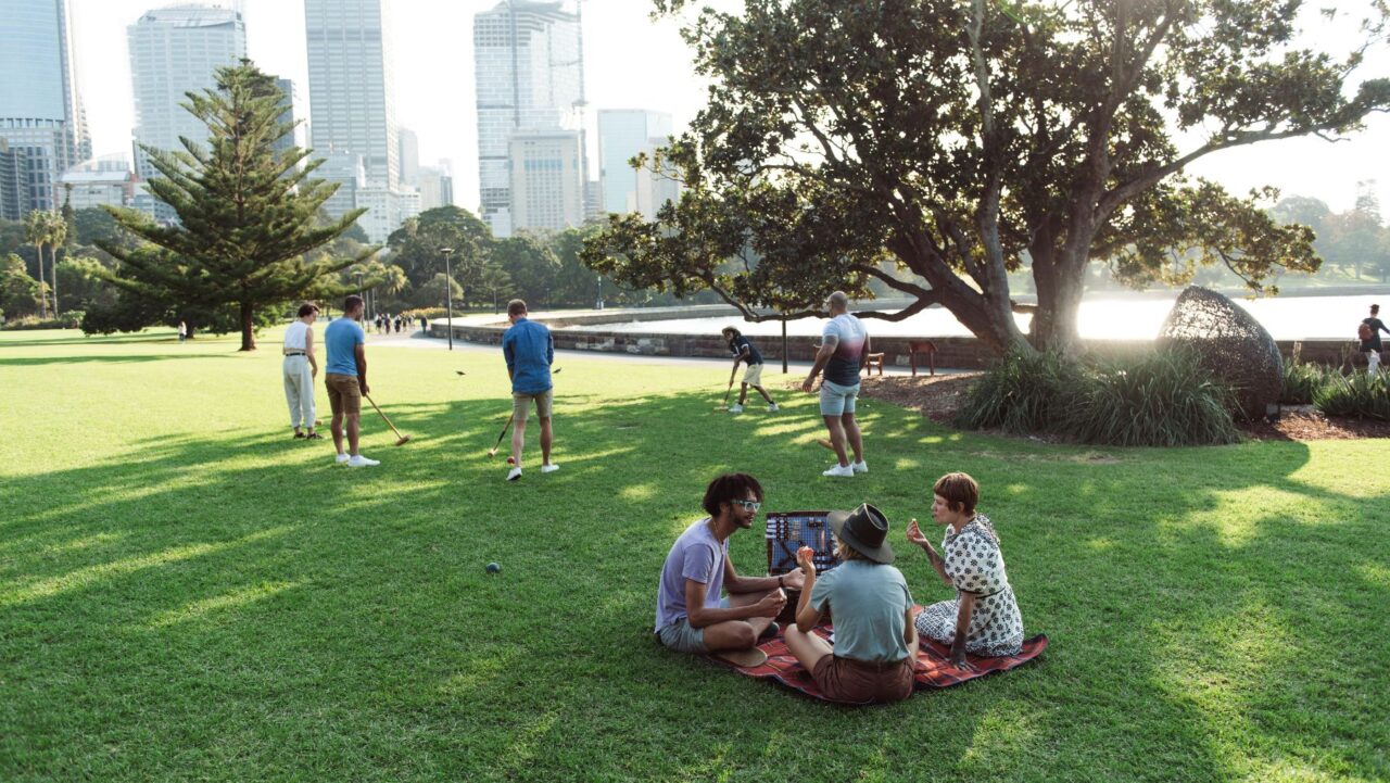 Royal Botanic Garden Sydney picnic and lawn games