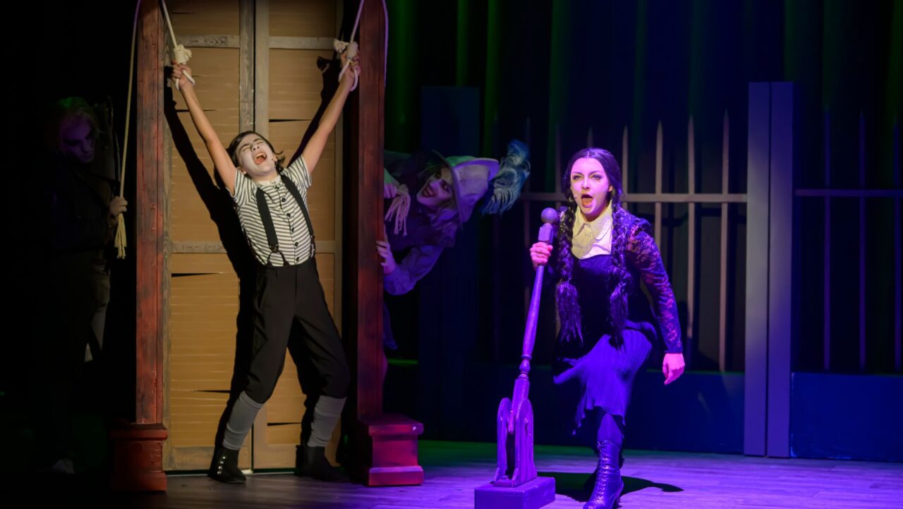 Xavier Daher, Darcey Martin in The Addams Family (Credit: Robert Miniter).