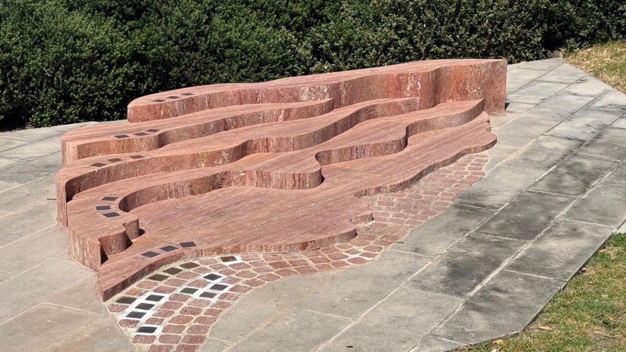 stairs sculputre by the sea