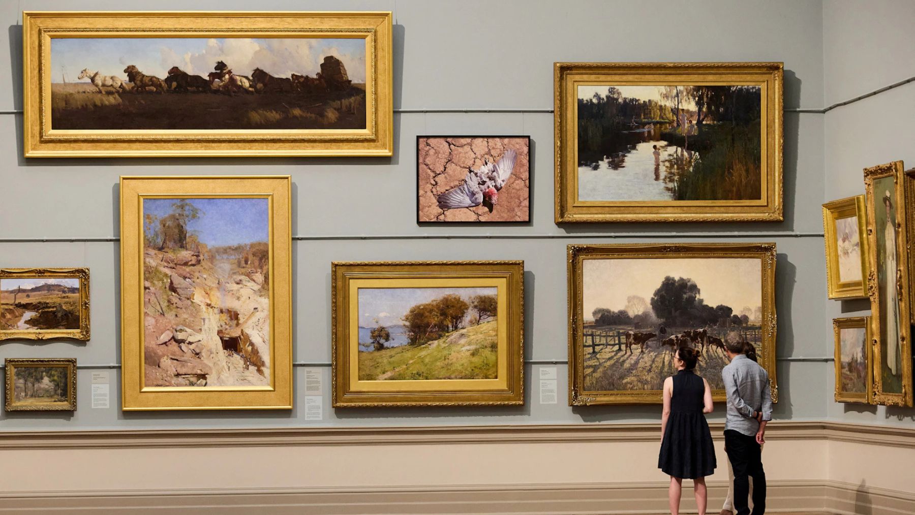 Visitors in the Grand Courts of the Naala Nura at the Art Gallery of NSW
