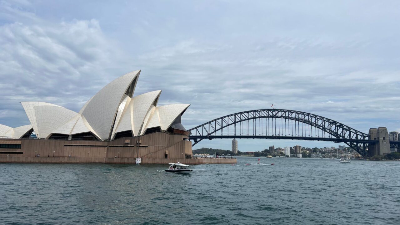 Sydney Opera House and Harbour Bridge from the Bondi Offshore Express