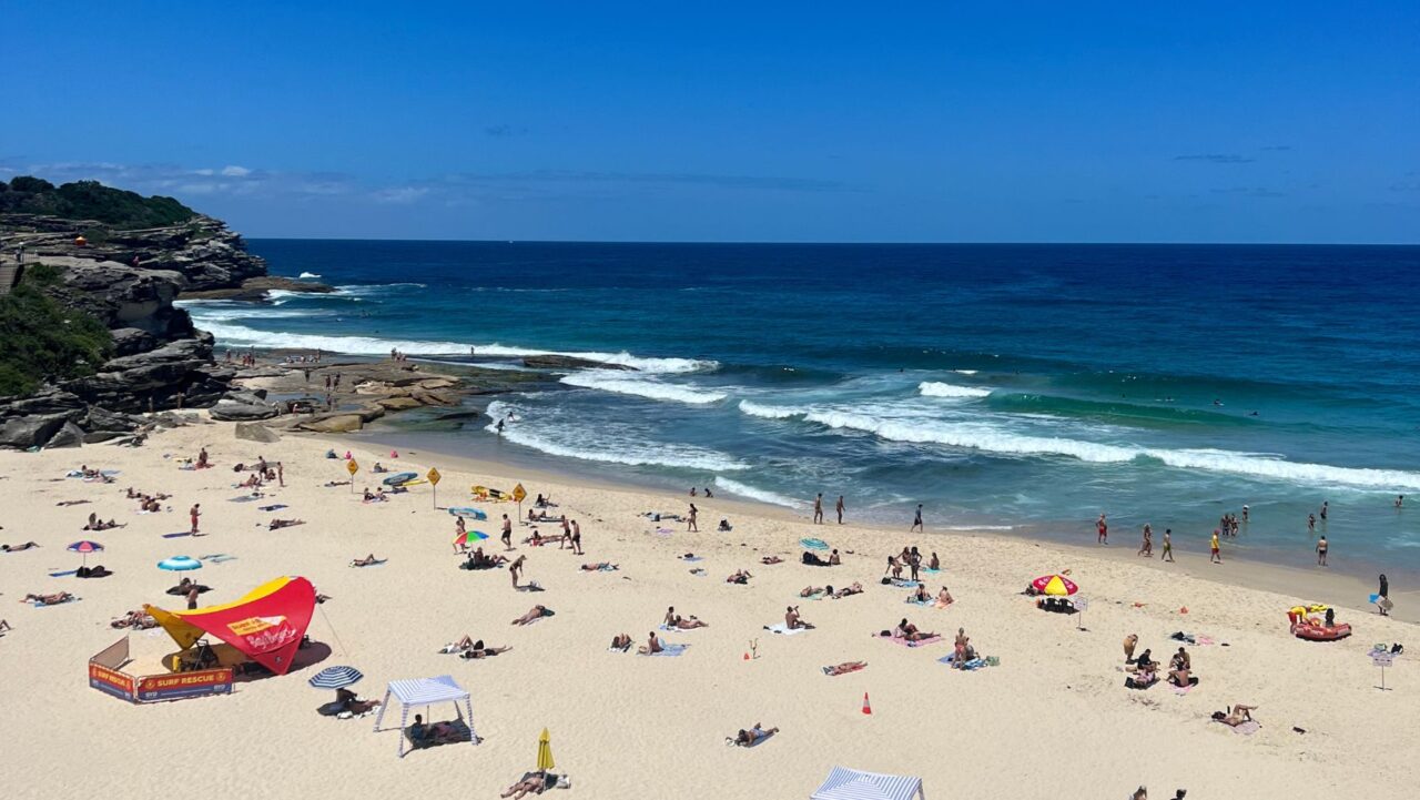Tamarama Beach on a sunny day, part of the Bondi to Coogee Coastal Walk