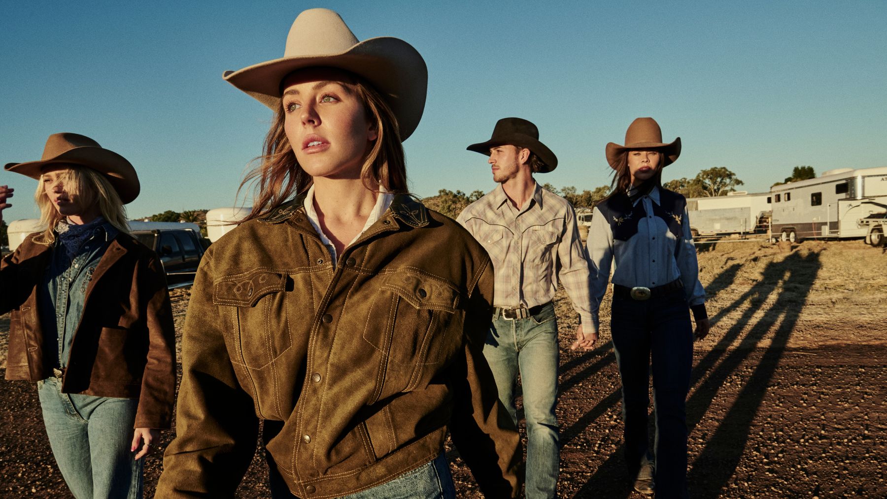 some models walk wearing their Akubra hats