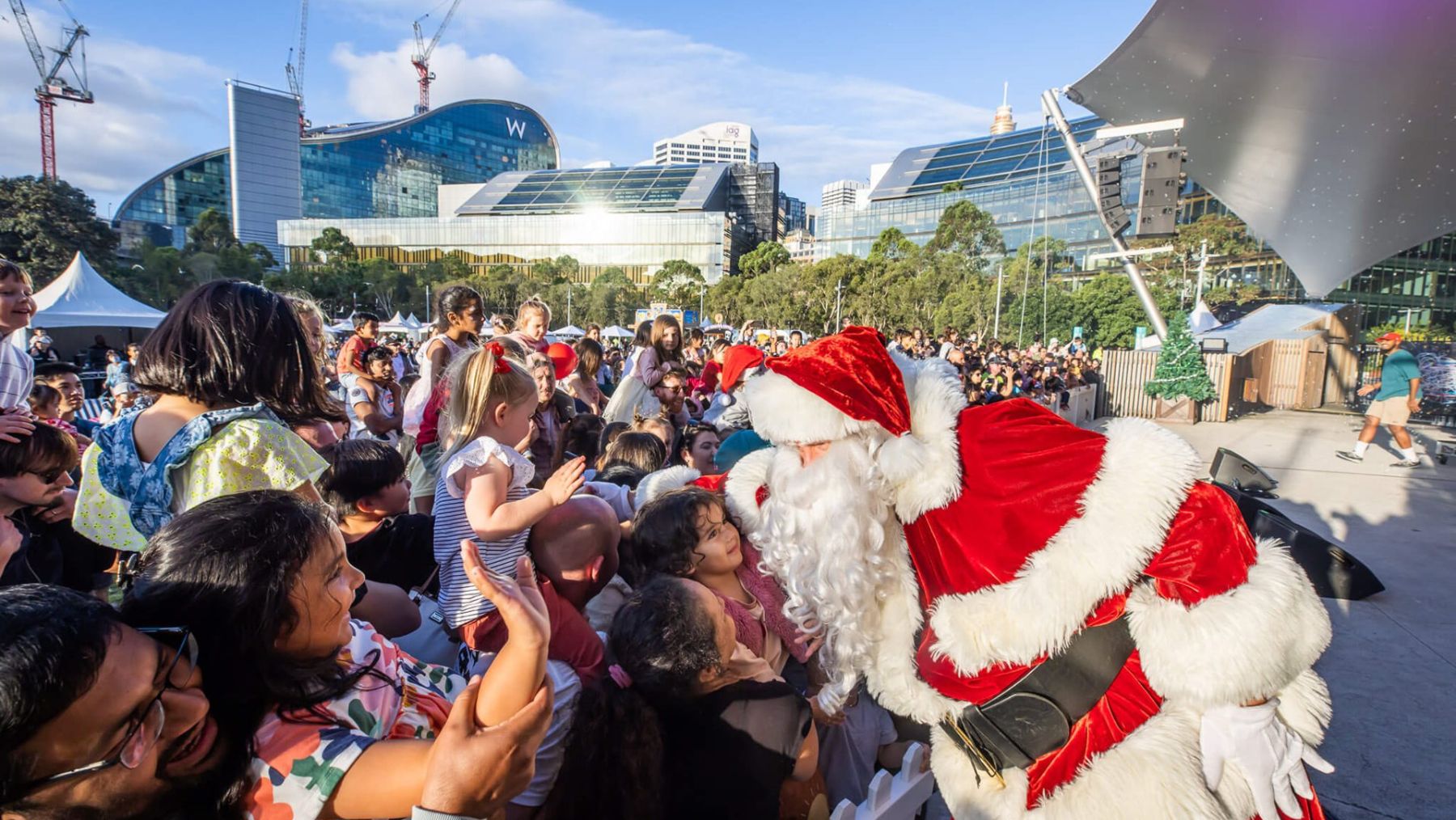 Meet Santa at the Tumbalong Park Christmas Festival