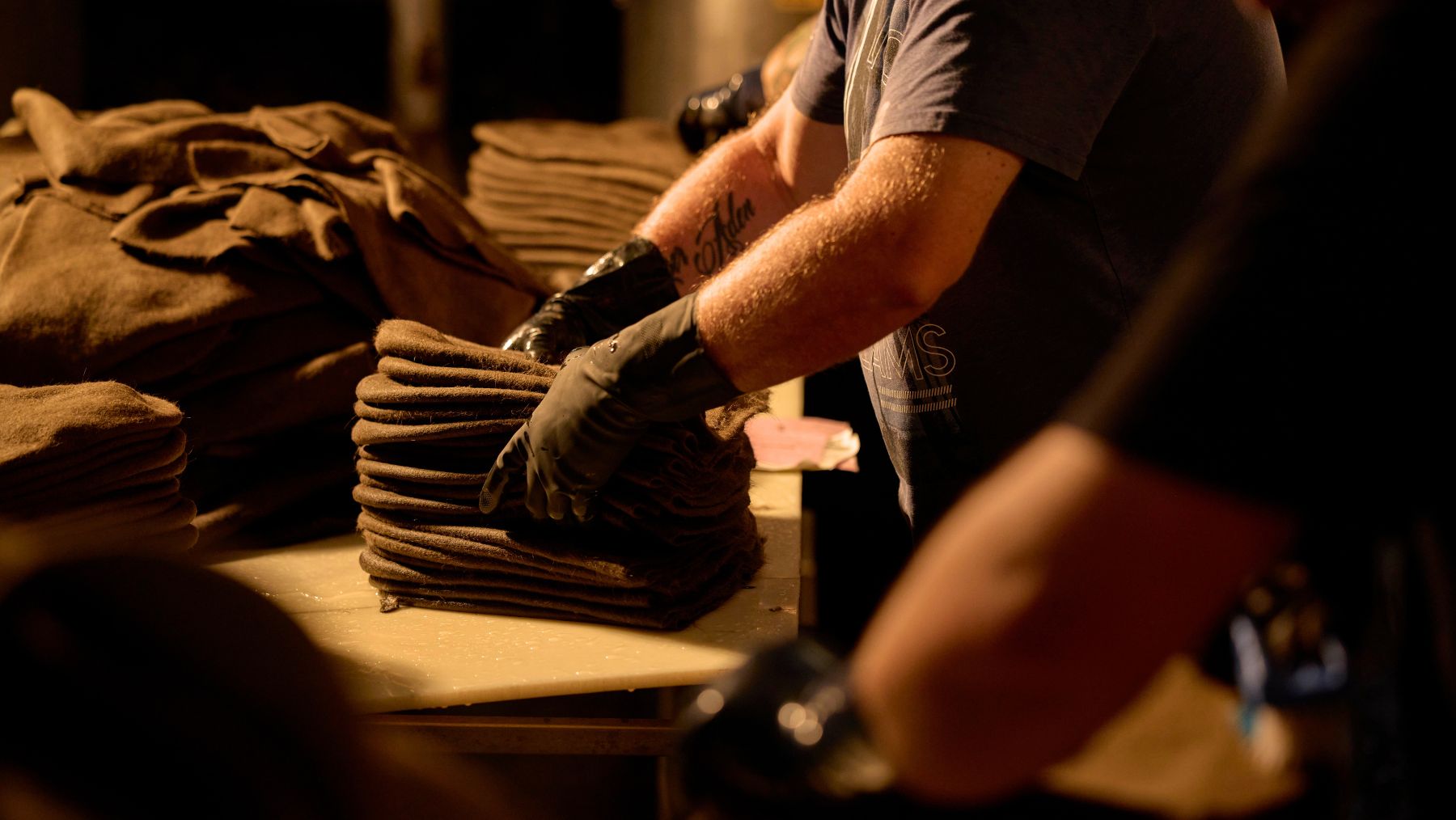 a stack of akubra hats