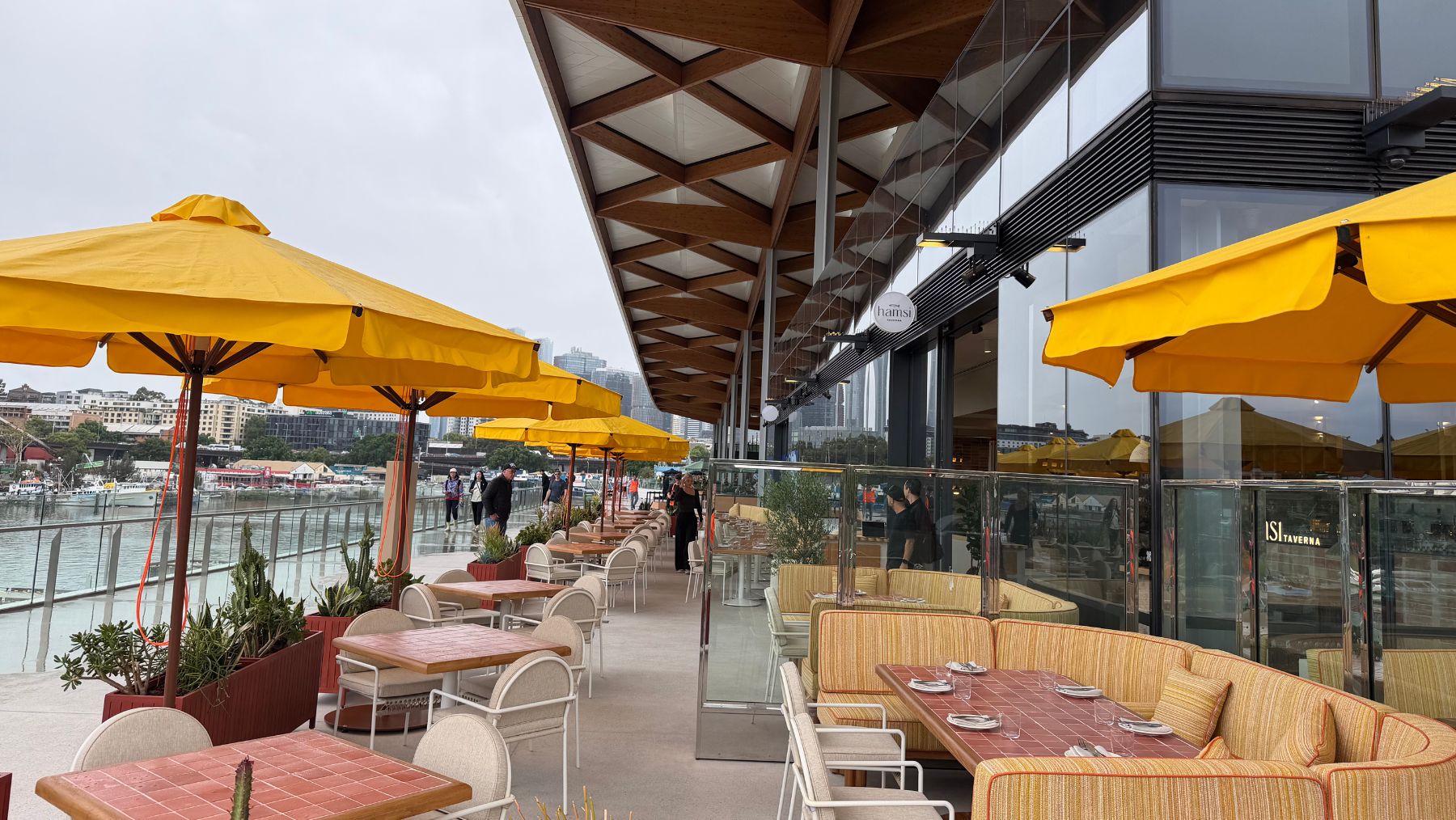Outside seating at the Sydney Fish Market