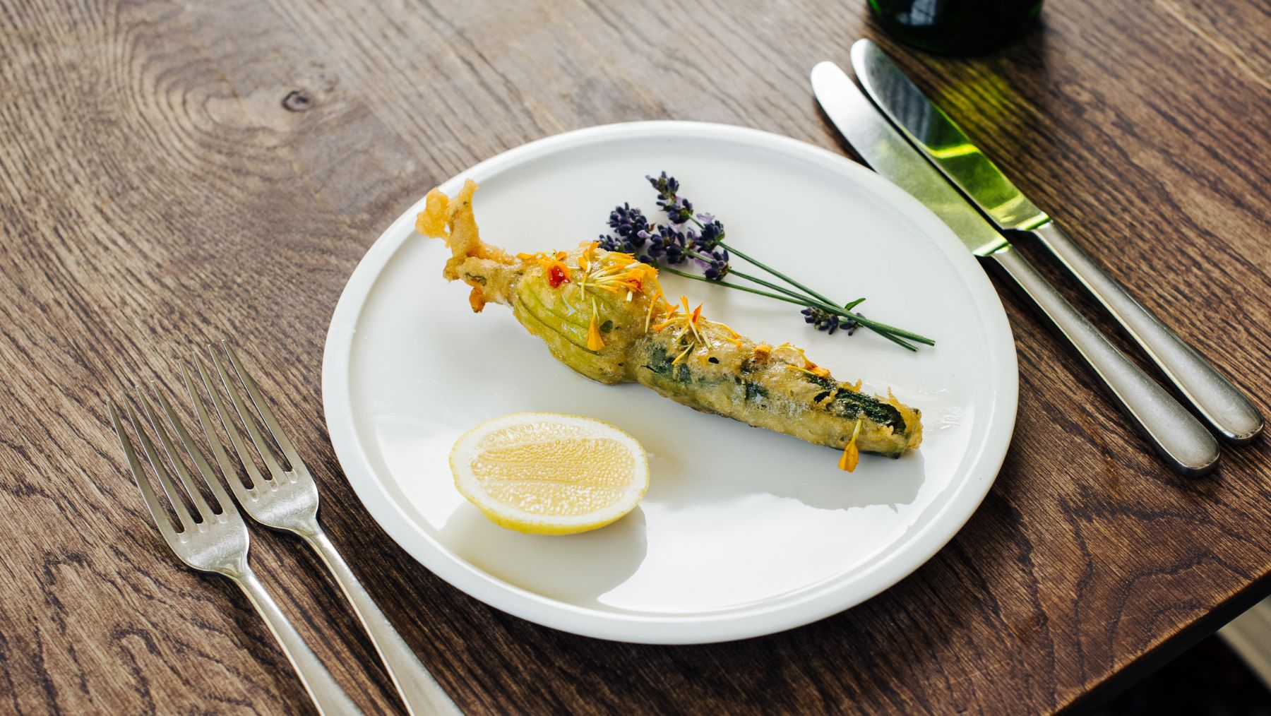 zucchini flowers, part of the Chiswick Woollahra's valentines day dinner set menu