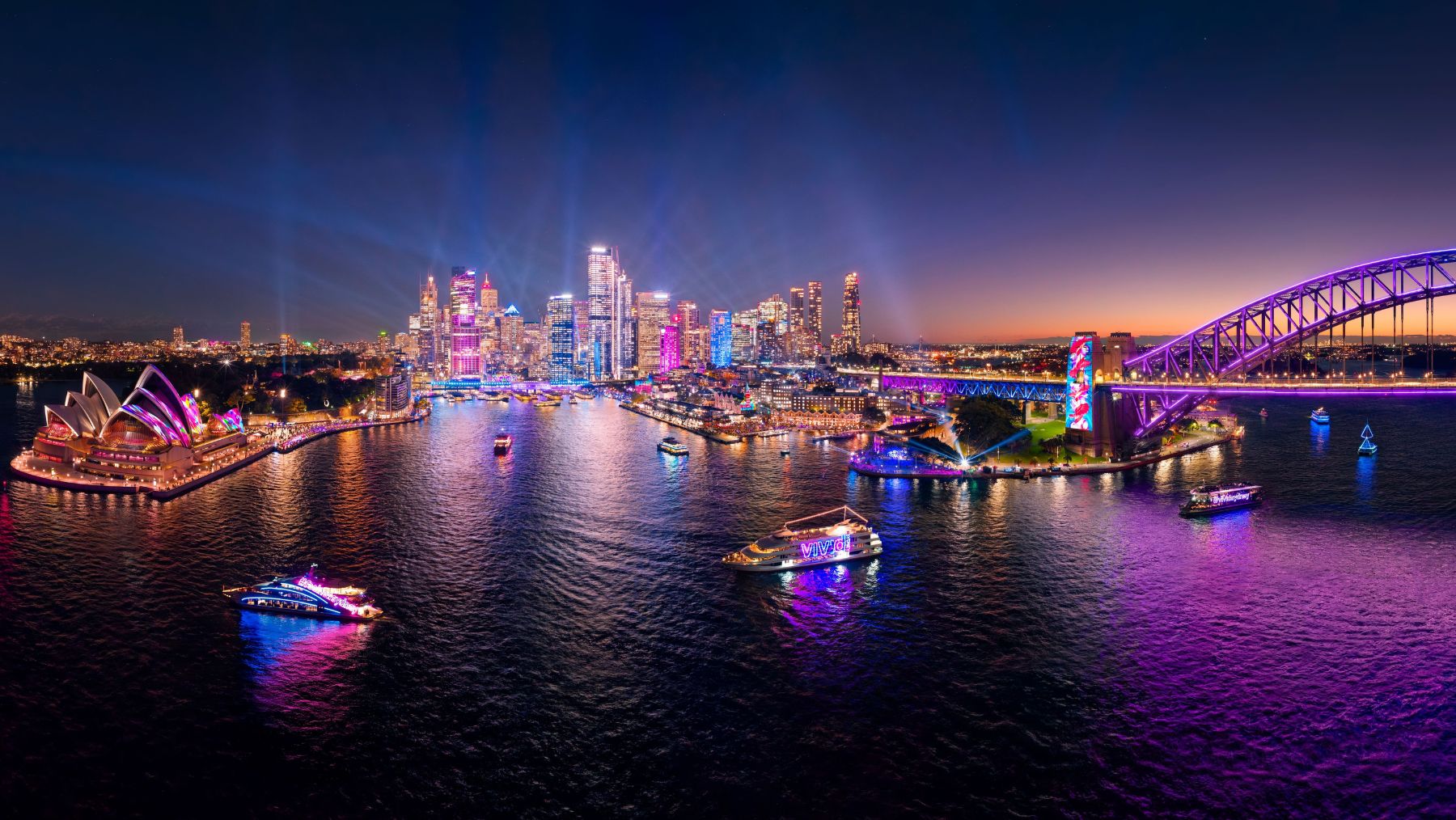 The best places to watch the 2026 Vivid Sydney drone shows 3 Vivid Sydney cruises sail around the harbour