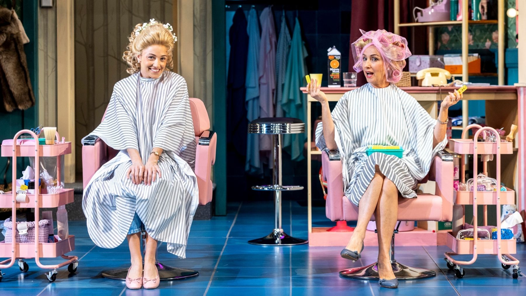 Six women in costume on stage for Steel Magnolias