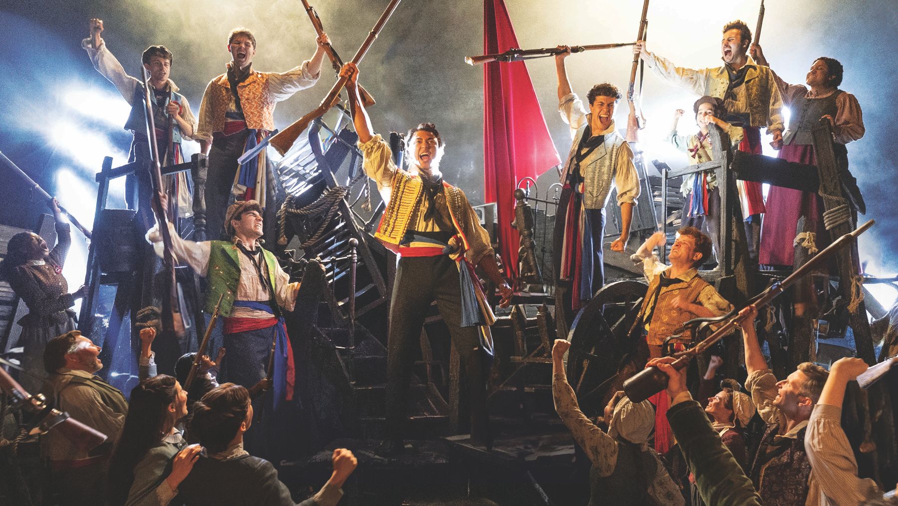 The cast of Les Misérables singing